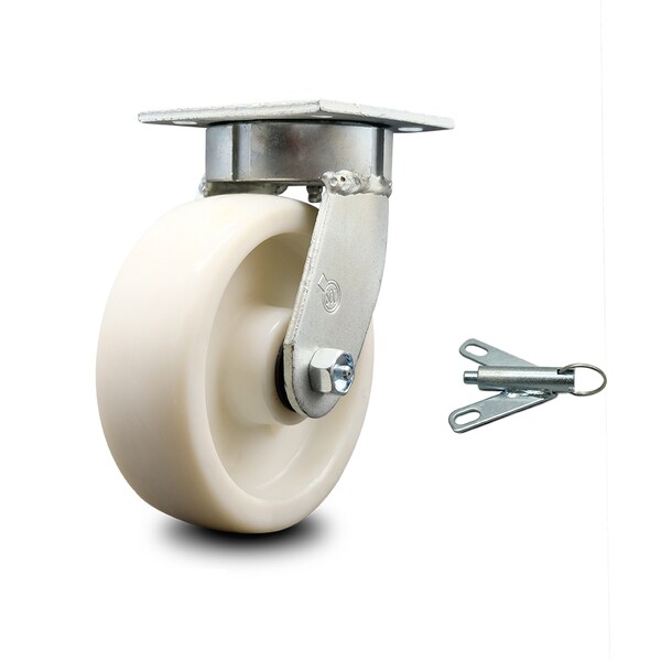 6 Inch Kingpinless Nylon Wheel Swivel Caster with Swivel Lock